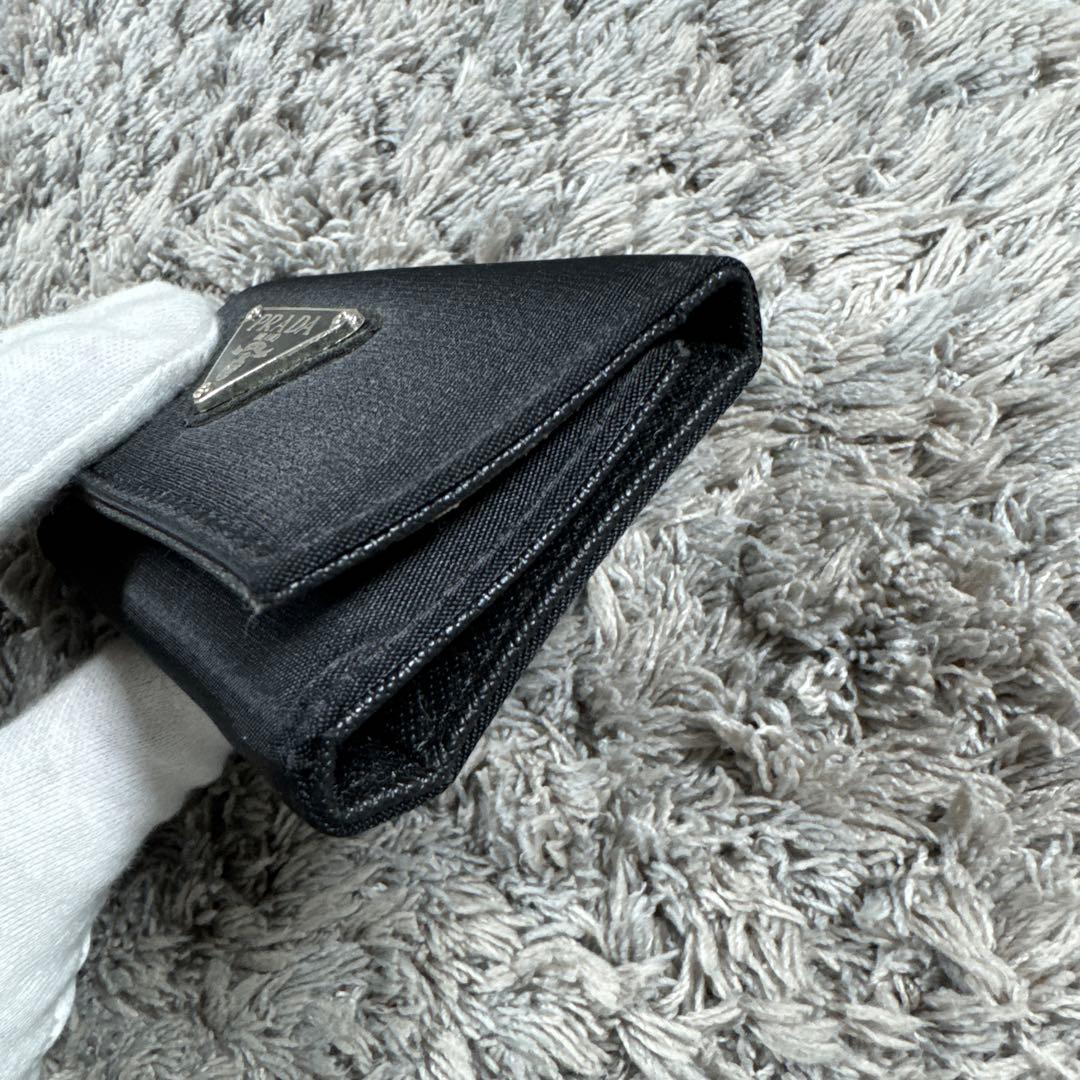 PRADA プラダ 三角プレート 6連 キーケース ナイロン ブラック