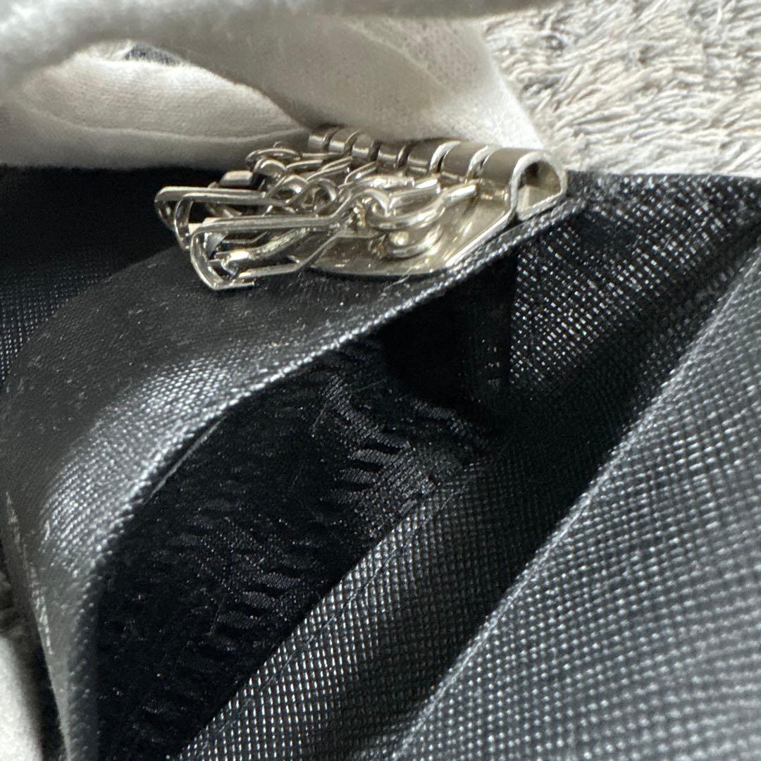 PRADA プラダ 三角プレート 6連 キーケース ナイロン ブラック