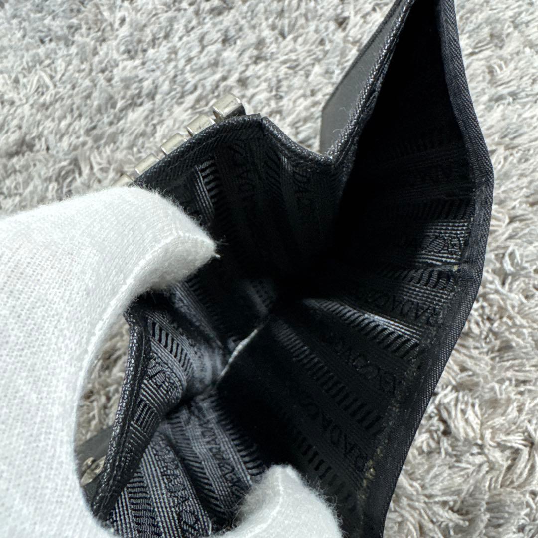 PRADA プラダ 三角プレート 6連 キーケース ナイロン ブラック