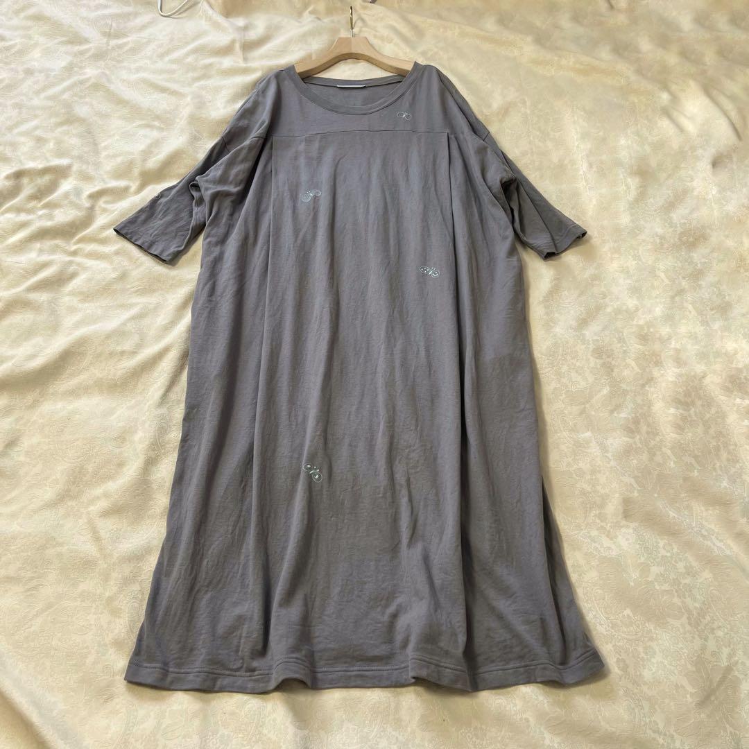 mina perhonen choucho 刺繍 カットソーロングワンピース