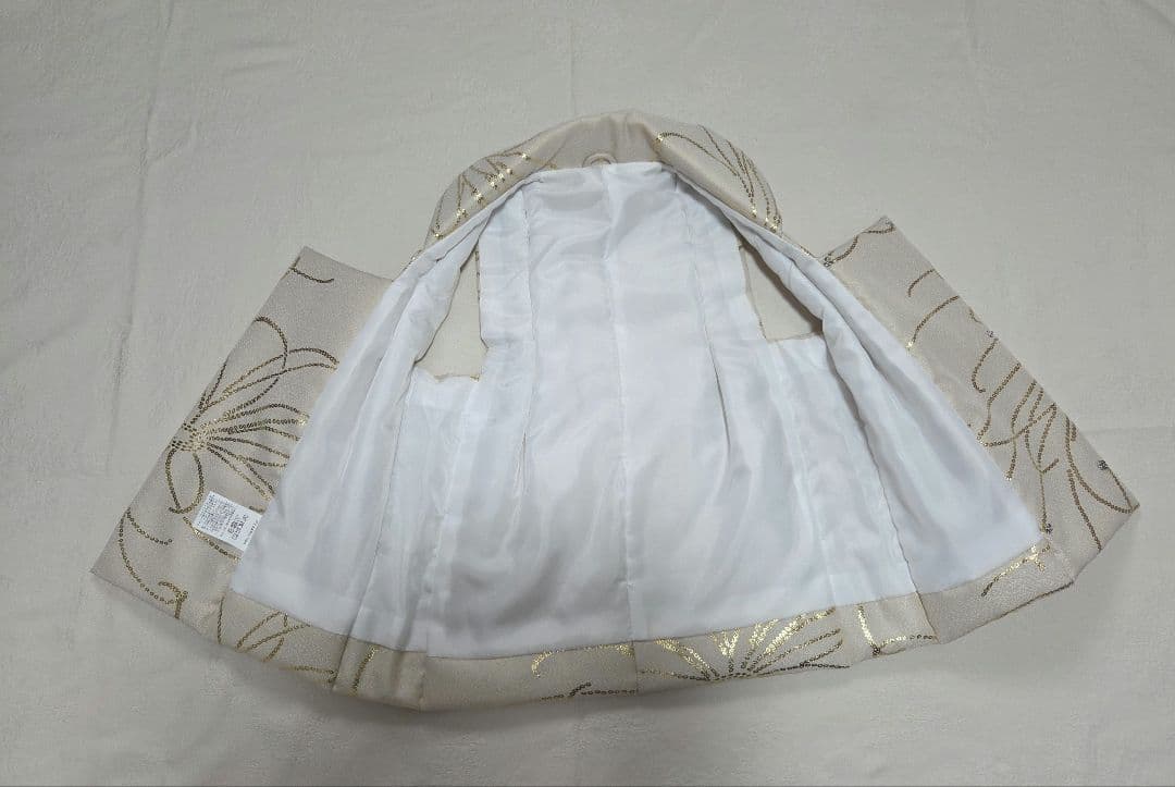 【値下げ中】utatane 七五三 被布コートセット ベージュ金彩×ミント七宝