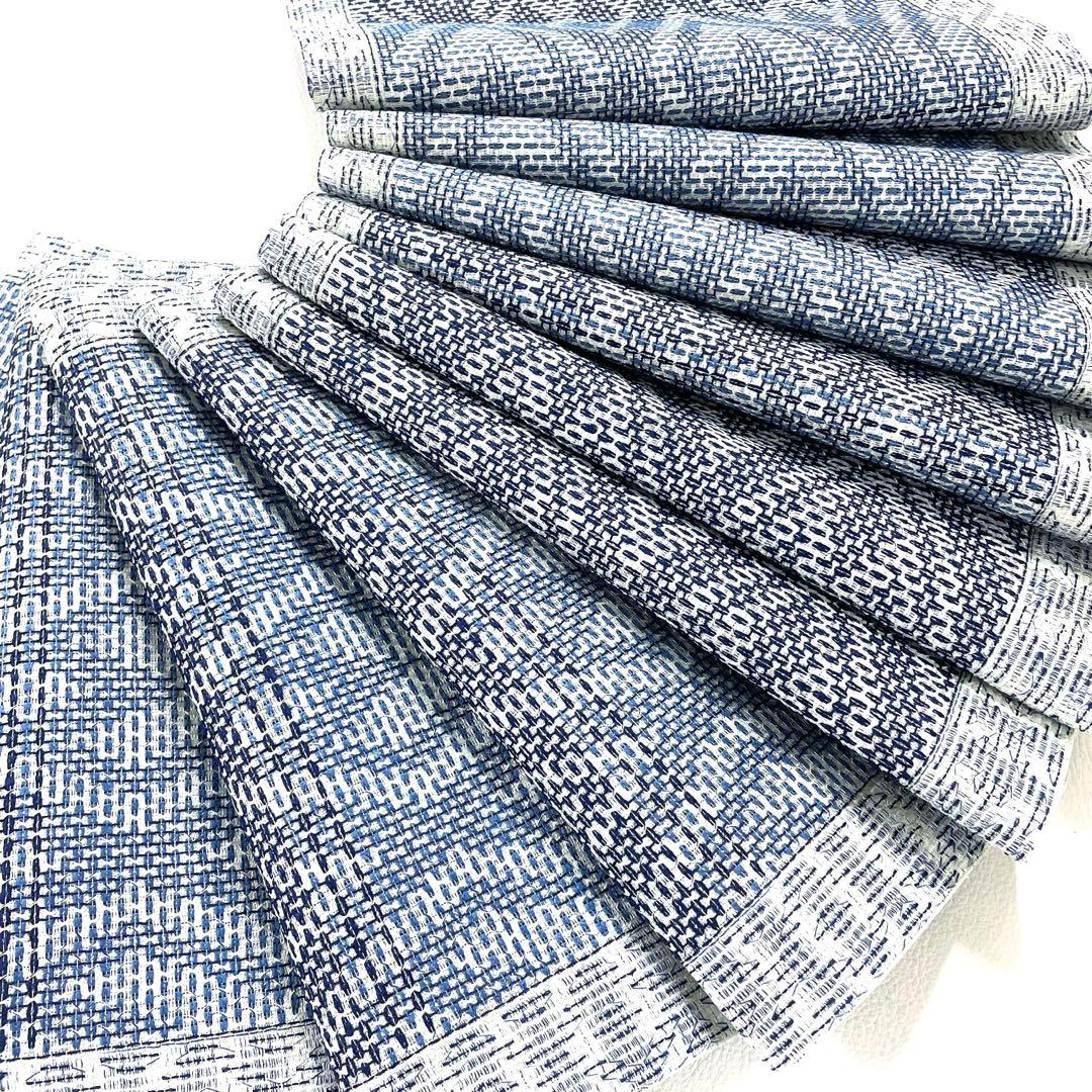 帯5005 ●高級 正絹 藍染 六通 袋帯