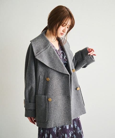 新品未使用 ココディール インペリアルモッサショートPコート グレー