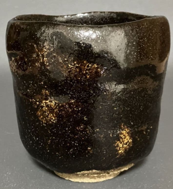 十一代　 慶入　黒筒茶碗　楽吉左衛門