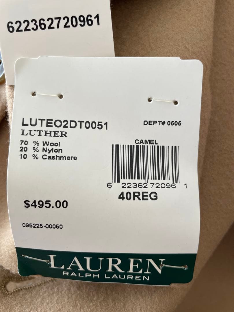 【値下げ】ラルフ・ローレン キャメル チェスターコート 40R新品