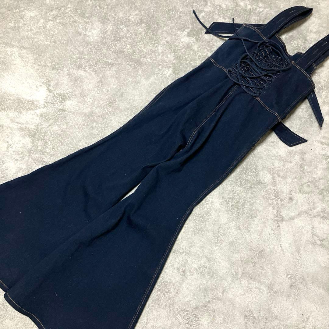 PAMEO POSE オールインワン Ｌ　インディゴ つなぎ オーバーオール