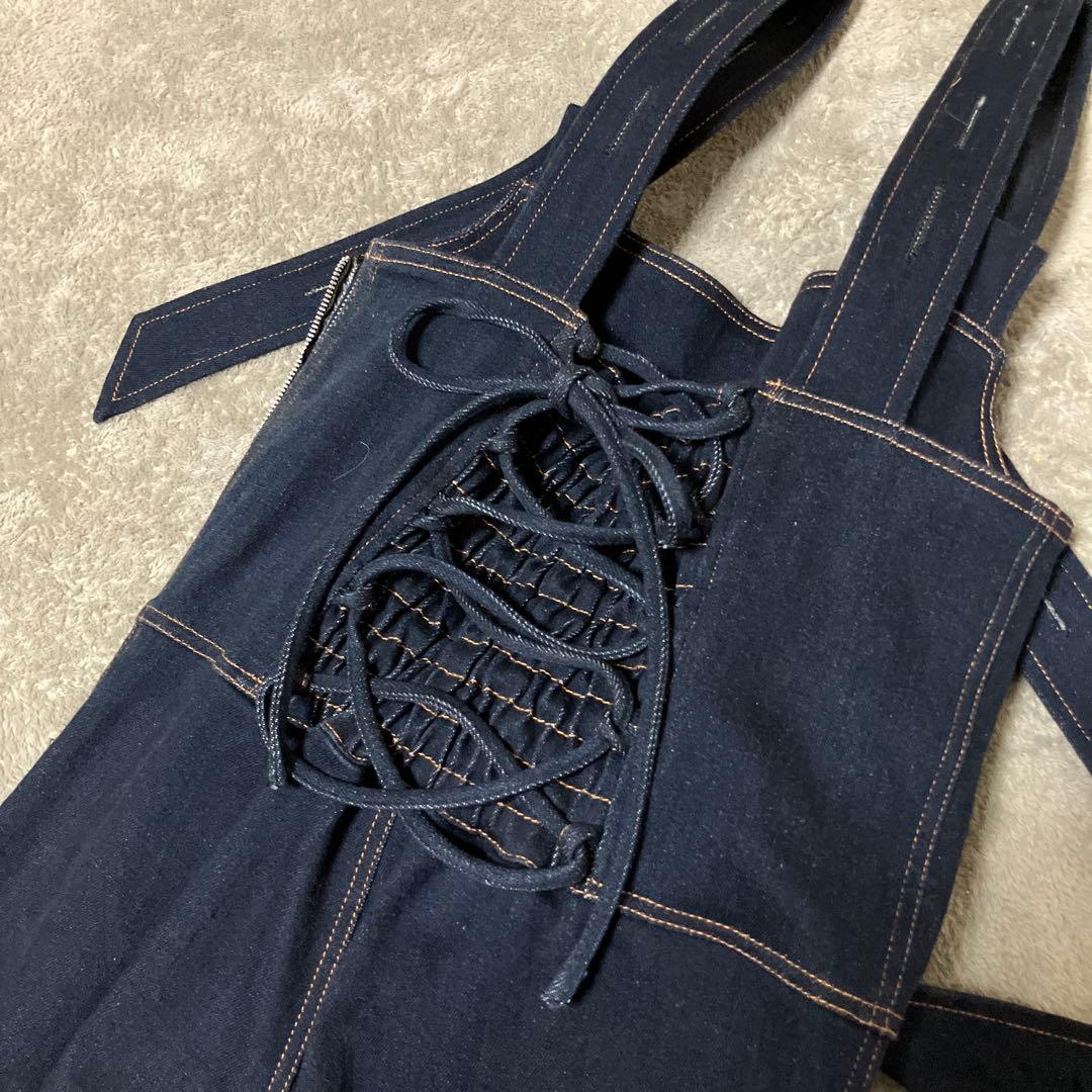 PAMEO POSE オールインワン Ｌ　インディゴ つなぎ オーバーオール