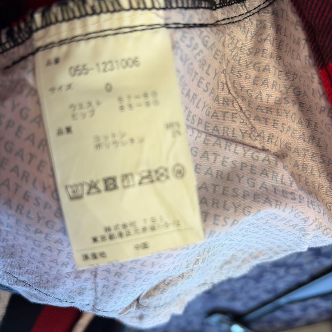 PEARLY GATES PG89 ゴルフ用パンツ レッド/ブラックチェック