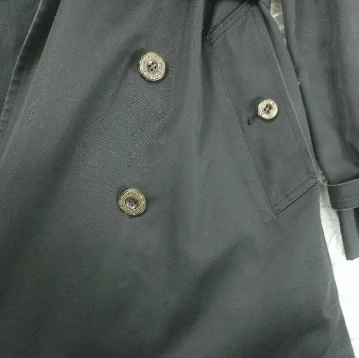 【90's】ノバチェック バーバリーブルーレーベル ベルテットコート L 黒