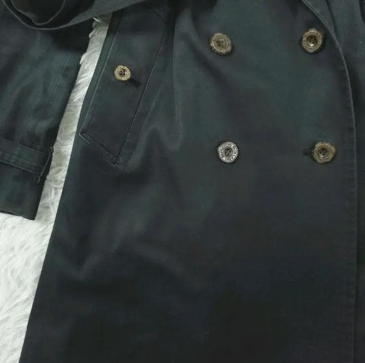 【90's】ノバチェック バーバリーブルーレーベル ベルテットコート L 黒