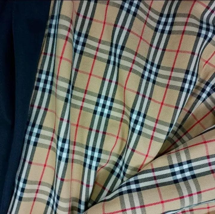 【90's】ノバチェック バーバリーブルーレーベル ベルテットコート L 黒