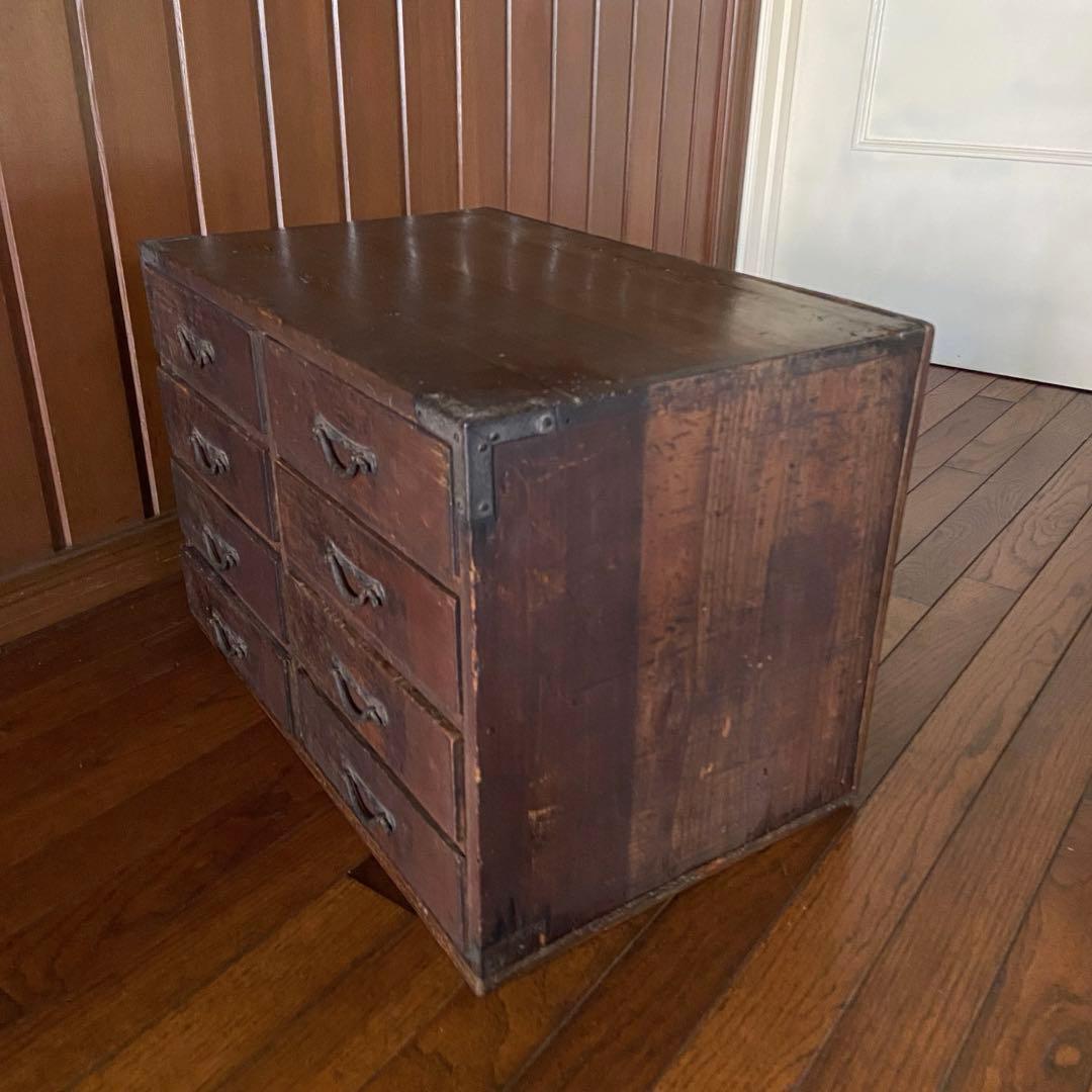古い小引き出し　年代物　時代家具　8杯　古道具箱　古家具