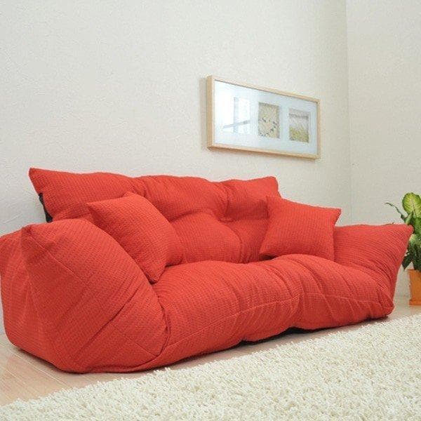 最終値下げ【通常価格: 32,800円】新ジャンボカウチソファ【オレンジ】 7