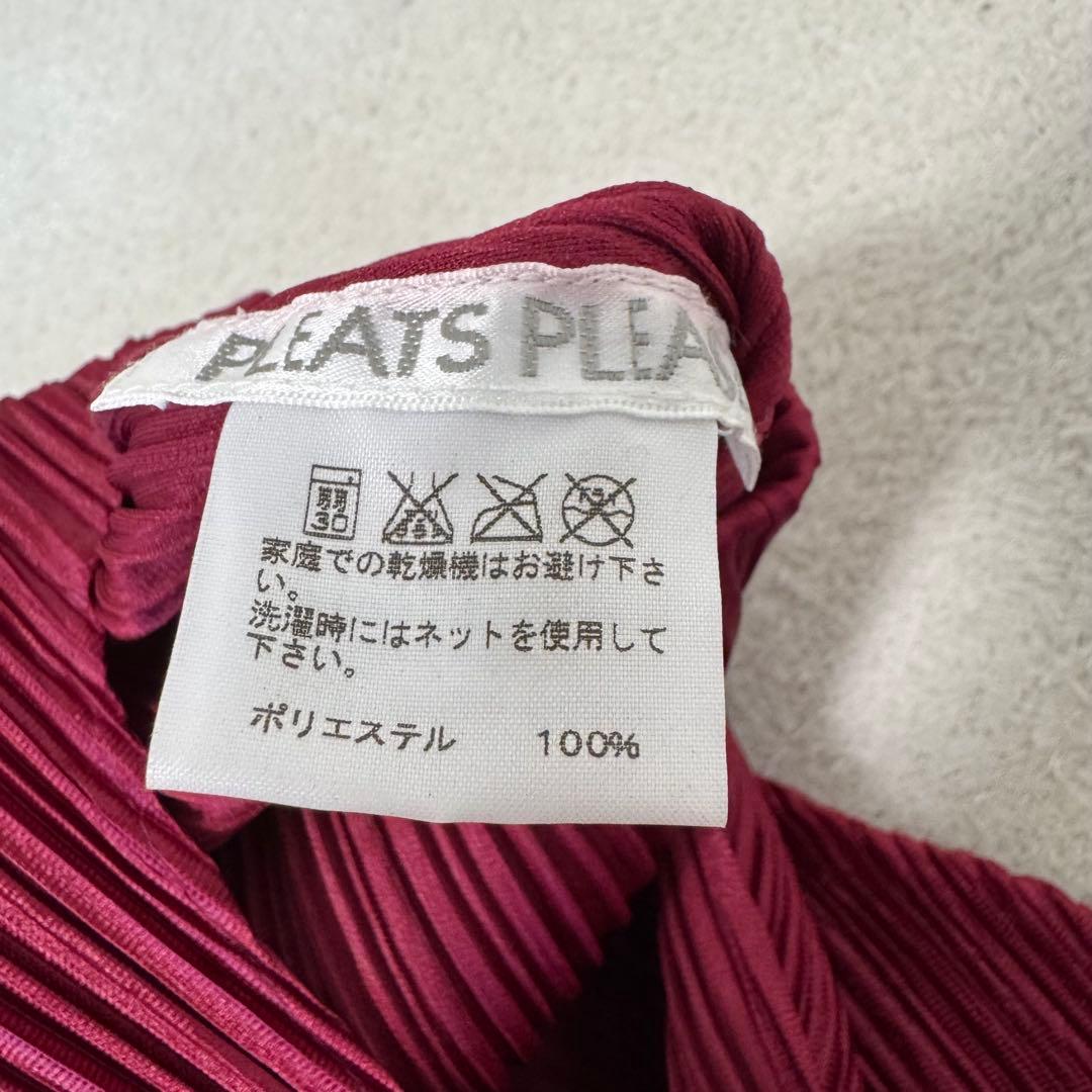 極美品✨PLEATS PLEASE ロングワンピース　ワインレッド　フレア