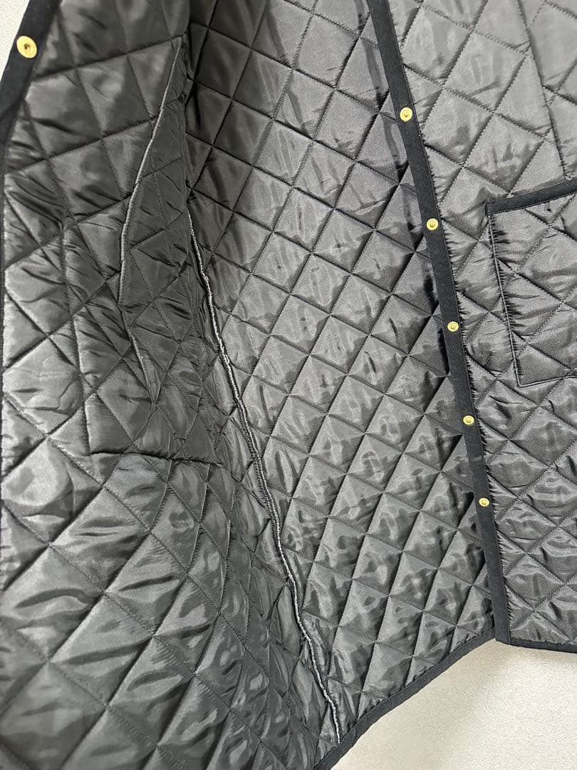 トラディショナルウェザーウェア　アークリー ロング　キルティングコート　ブラック