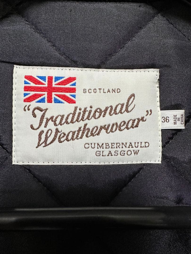 トラディショナルウェザーウェア　アークリー ロング　キルティングコート　ブラック