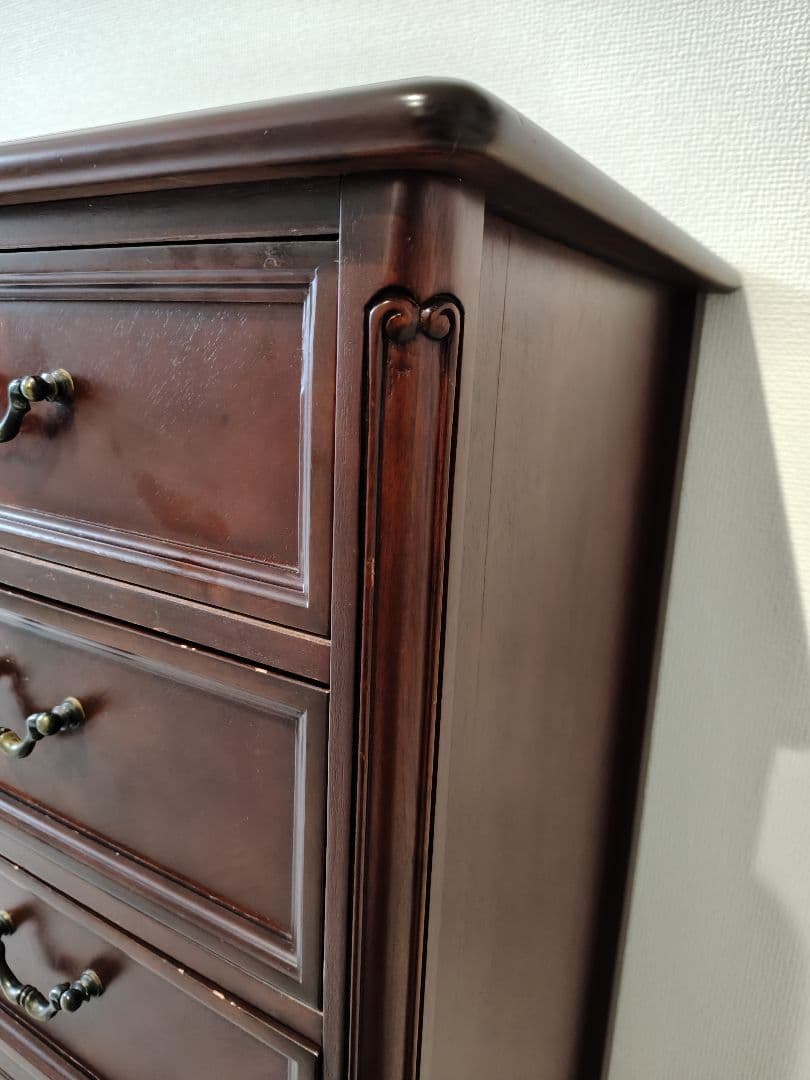 東海家具 5段チェスト ブラウン