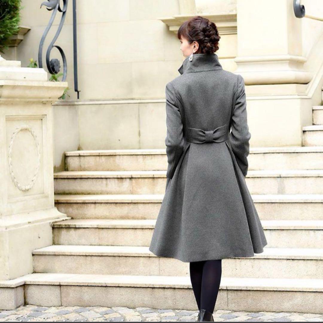 ルイルエブティック／きれいめフィット&フレアバックリボン ウールコート