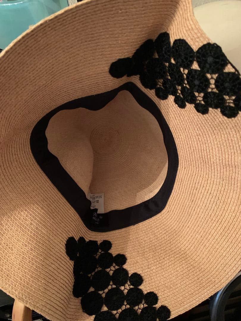 本日最終！！極美品Athena New York総花柄風ラフィア ストローハット