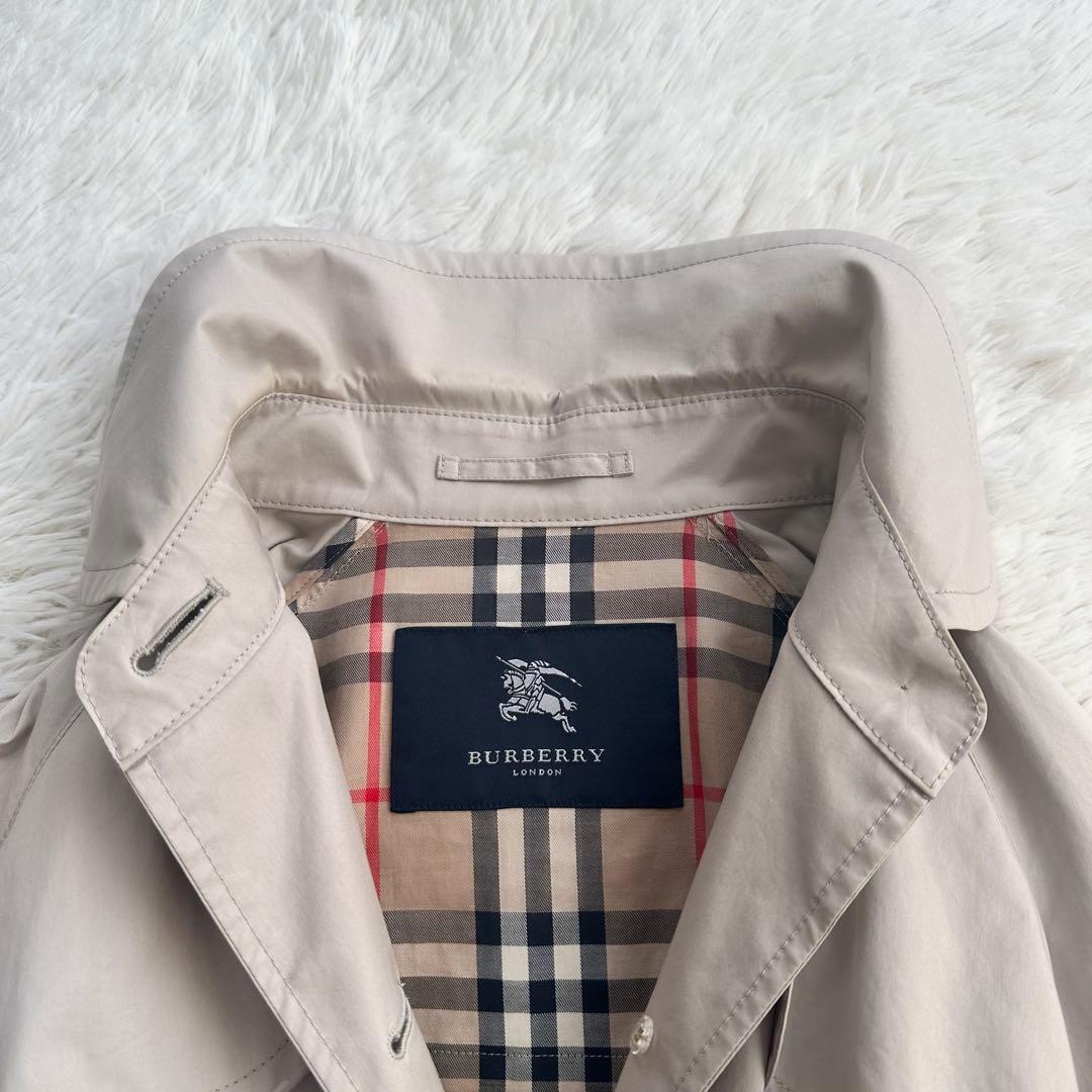 バーバリーロンドン トレンチコート ショート丈 ノバチェック ベージュ L 春物