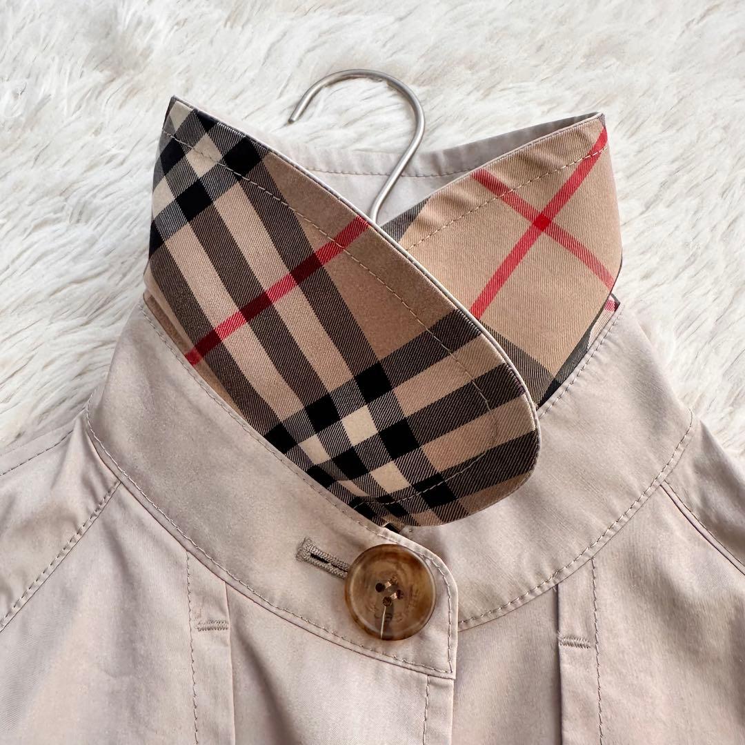 バーバリーロンドン トレンチコート ショート丈 ノバチェック ベージュ L 春物