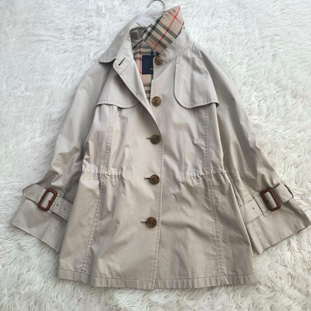 バーバリーロンドン トレンチコート ショート丈 ノバチェック ベージュ L 春物
