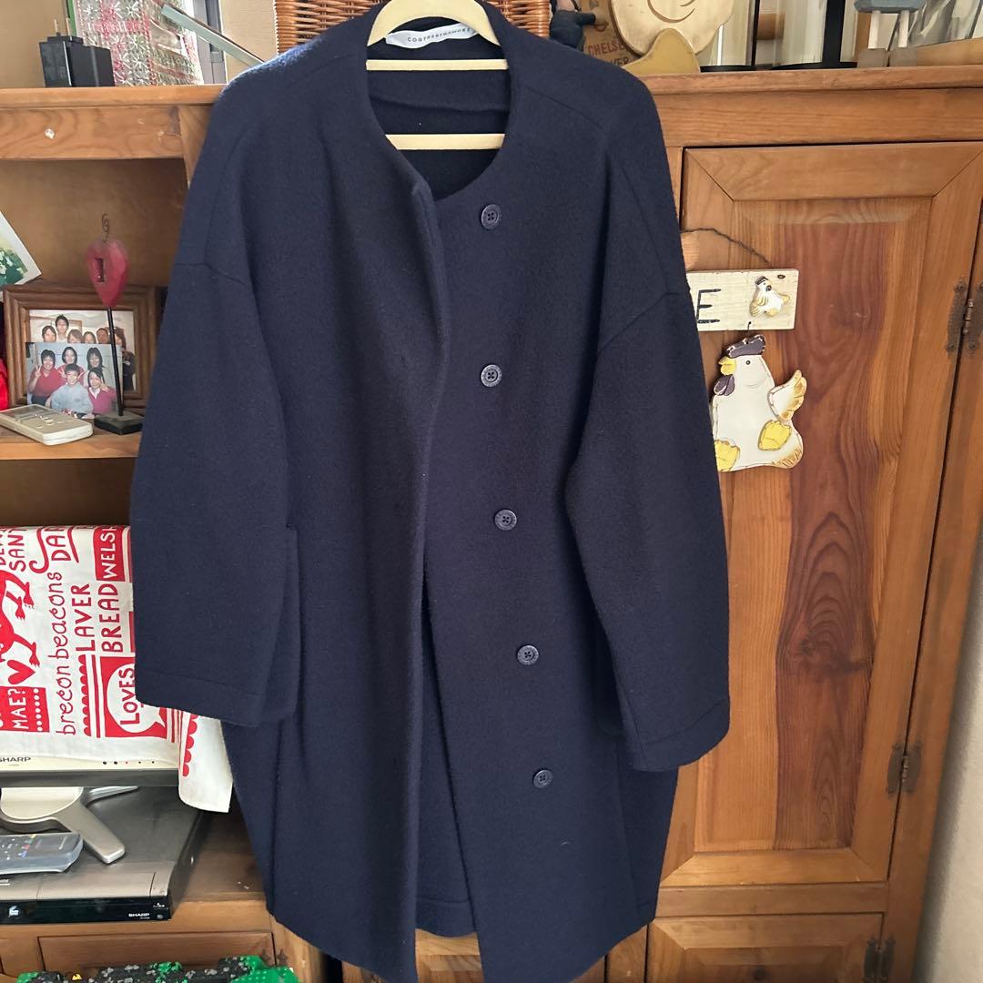 COGTHEBIGSMOKE EMILYラウンドネックコート ネイビー