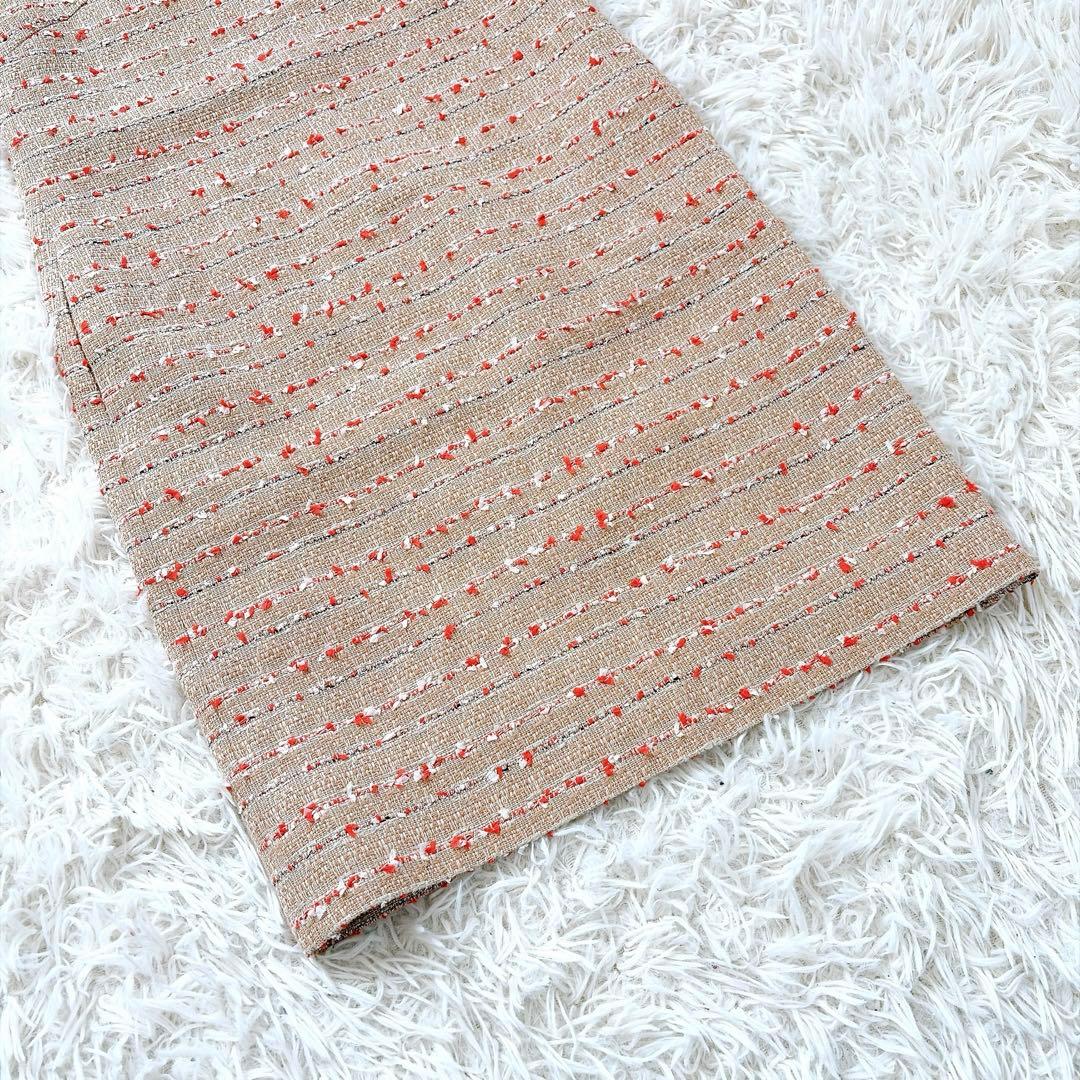 近年✨foxey ノースリーブツイードワンピース　ノーカラー　ロング丈