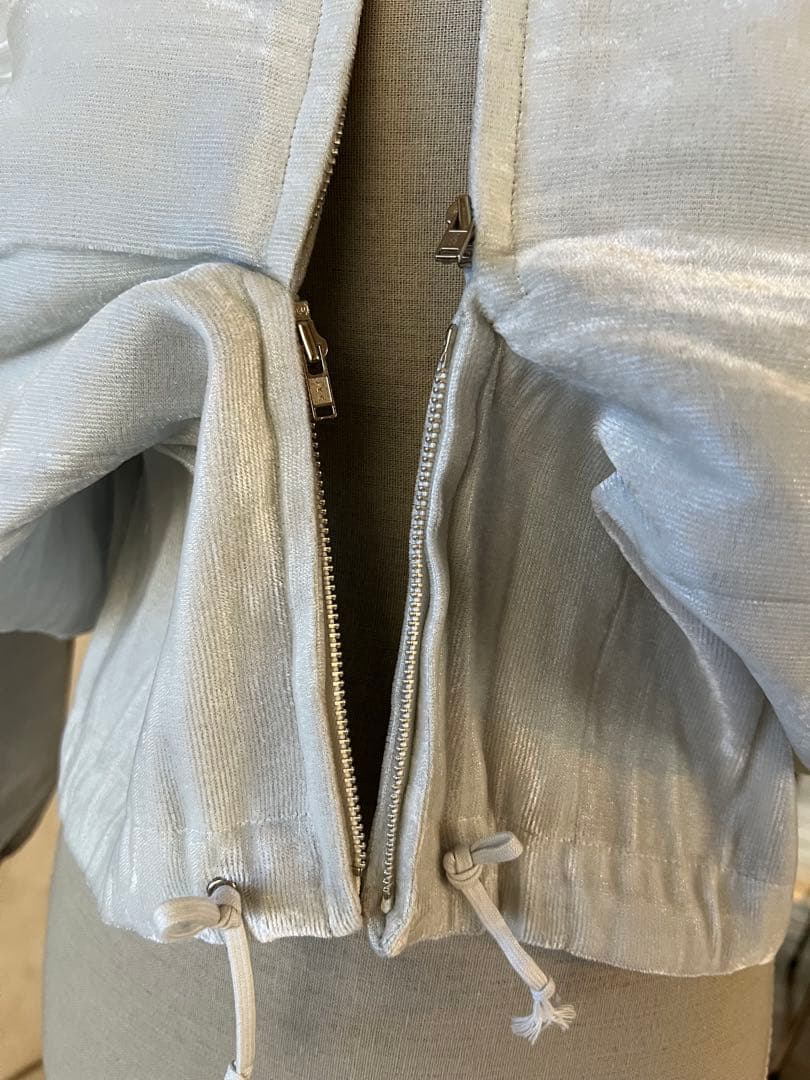 ヴィンテージ comme des garçons ベロア素材ブルゾン 白銀　美品