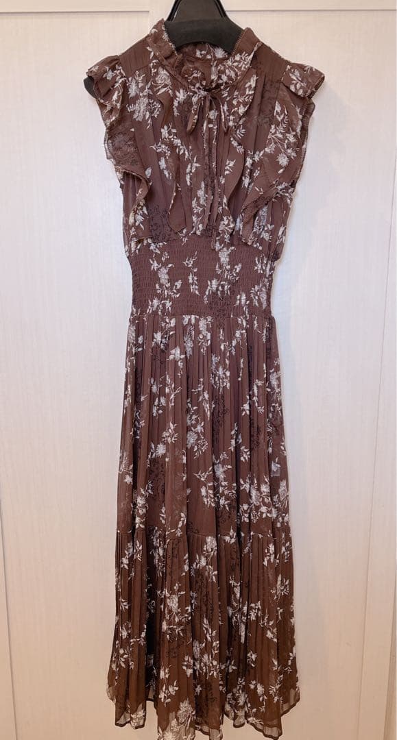 snidel♡スナイデル♡プリント プリーツ シャーリング ワンピース サイズ0