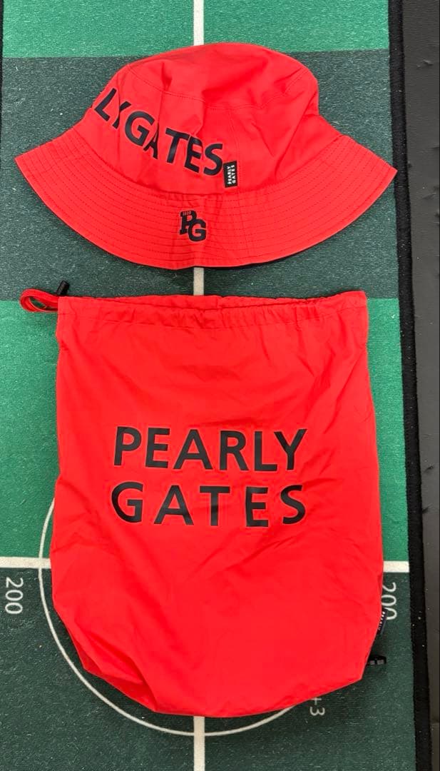 パーリーゲイツ　PEARLY GATES レインウェア　上下　ハット付きオレンジ