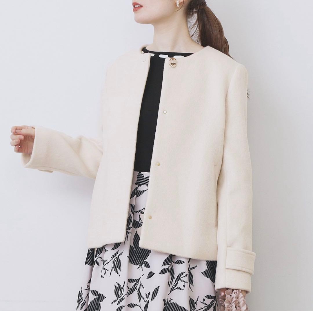 【新品•未使用】ノーカラーショートコート