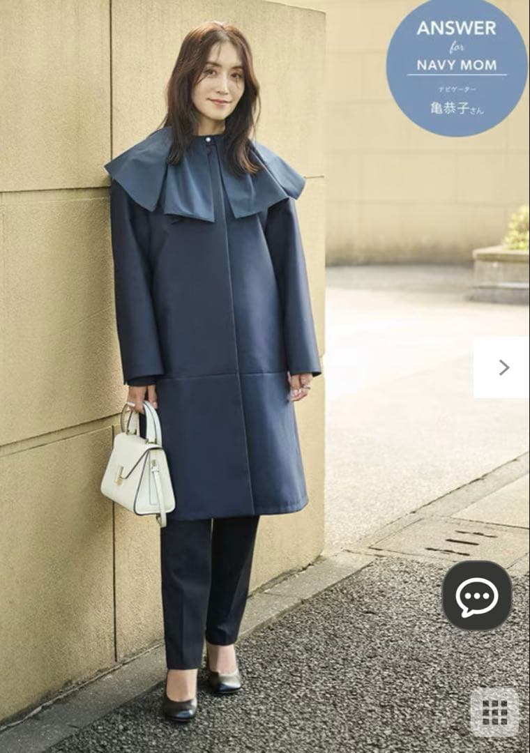 定価39.930円ONWARD セレモニーにもバックペプラムコート ネイビー