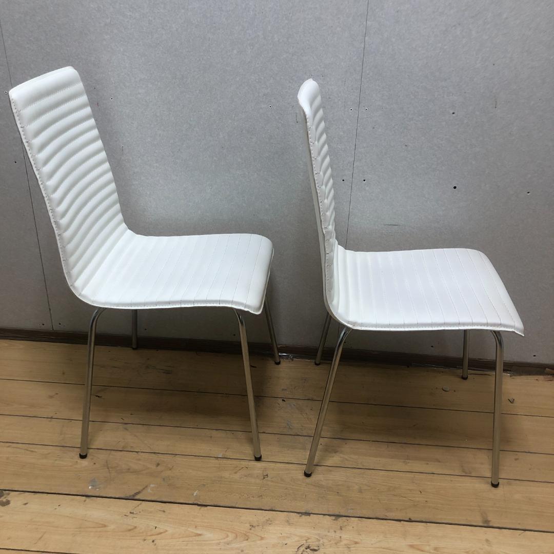 送料無料 ニトリ ダイニングチェア クーポ2 ホワイト 合成皮革 250918