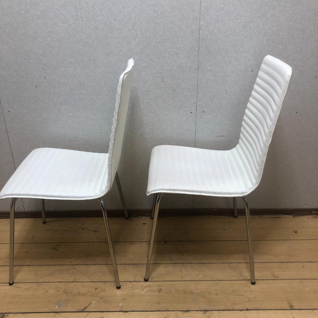 送料無料 ニトリ ダイニングチェア クーポ2 ホワイト 合成皮革 250918