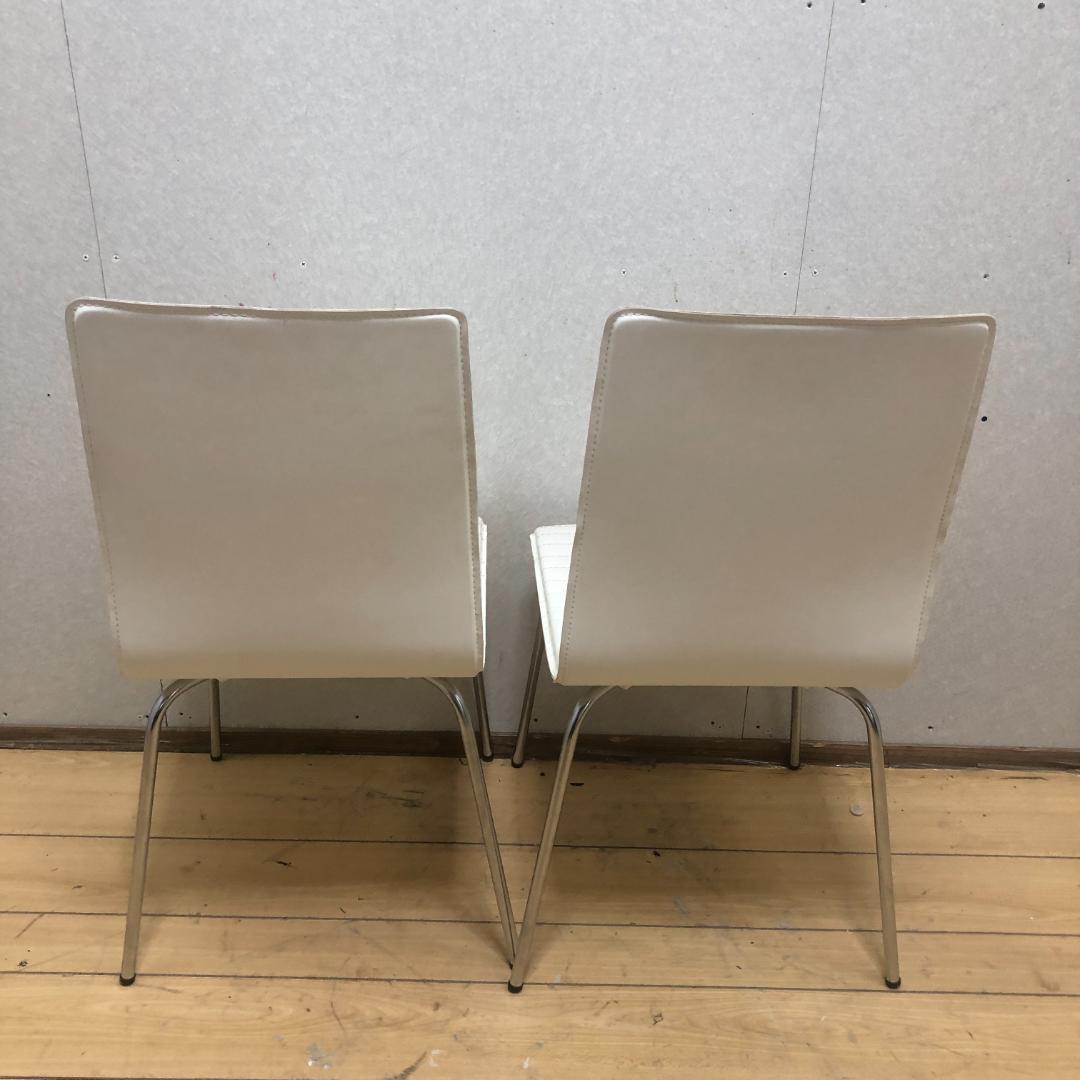 送料無料 ニトリ ダイニングチェア クーポ2 ホワイト 合成皮革 250918