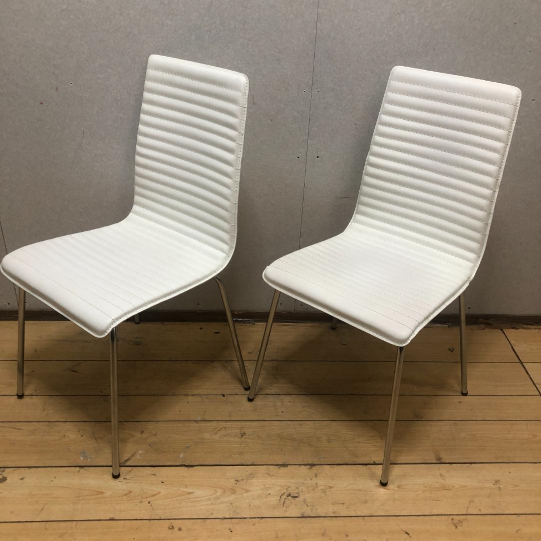 送料無料 ニトリ ダイニングチェア クーポ2 ホワイト 合成皮革 250918