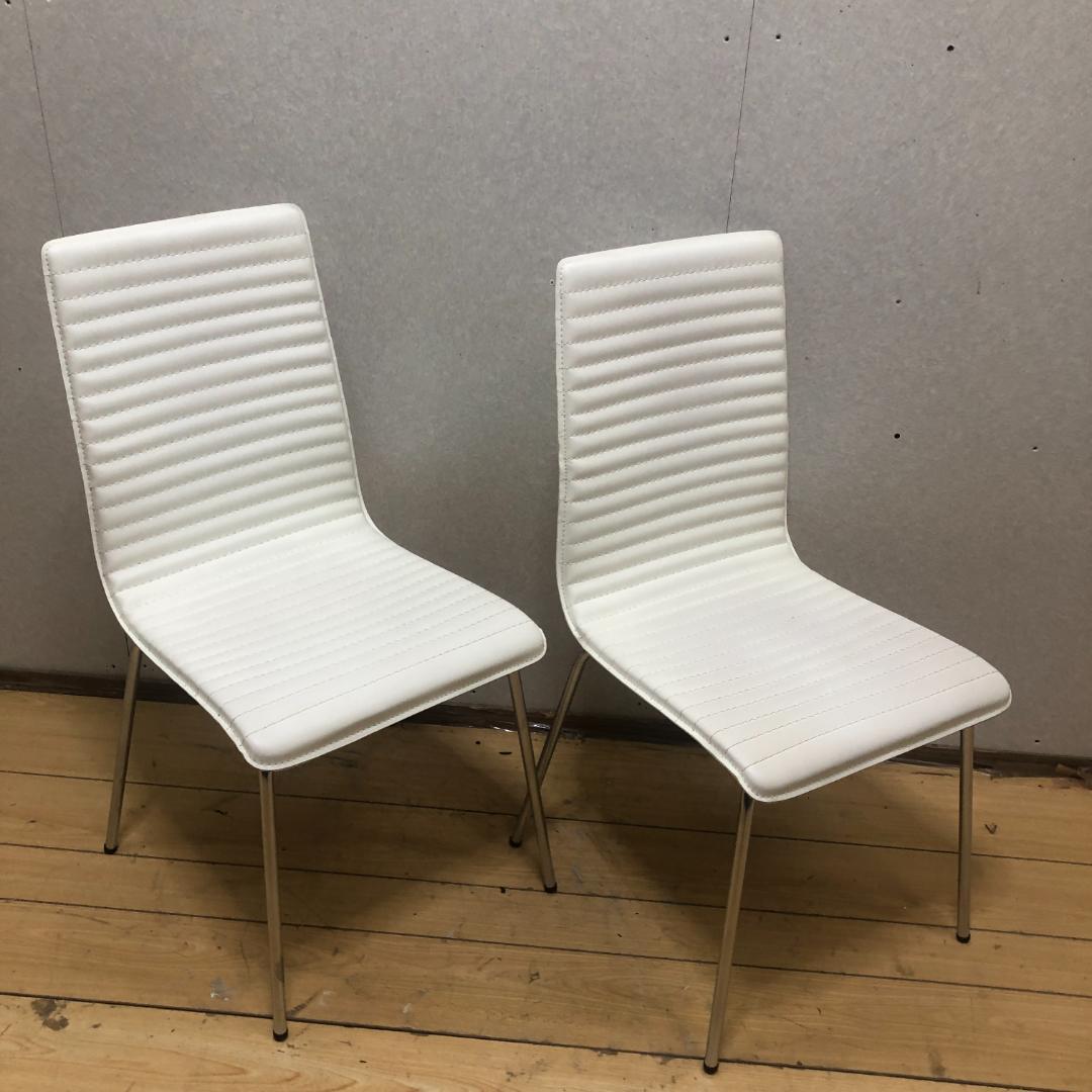 送料無料 ニトリ ダイニングチェア クーポ2 ホワイト 合成皮革 250918