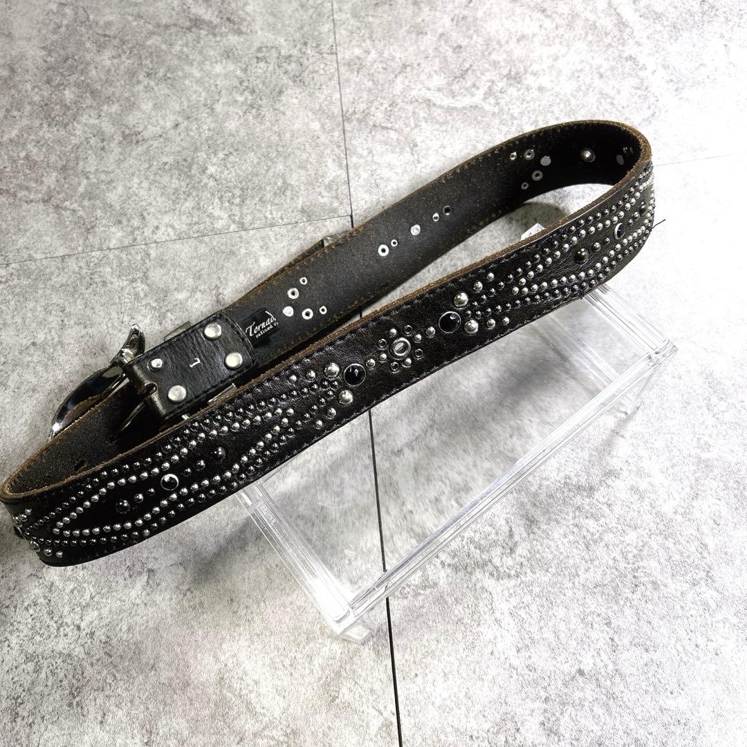 希少【TORNADO MART】スタッズレザーベルト/Y2K/opium/お兄系