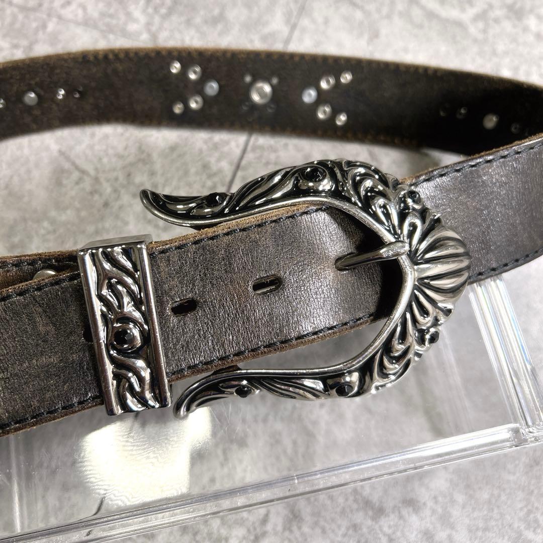 希少【TORNADO MART】スタッズレザーベルト/Y2K/opium/お兄系