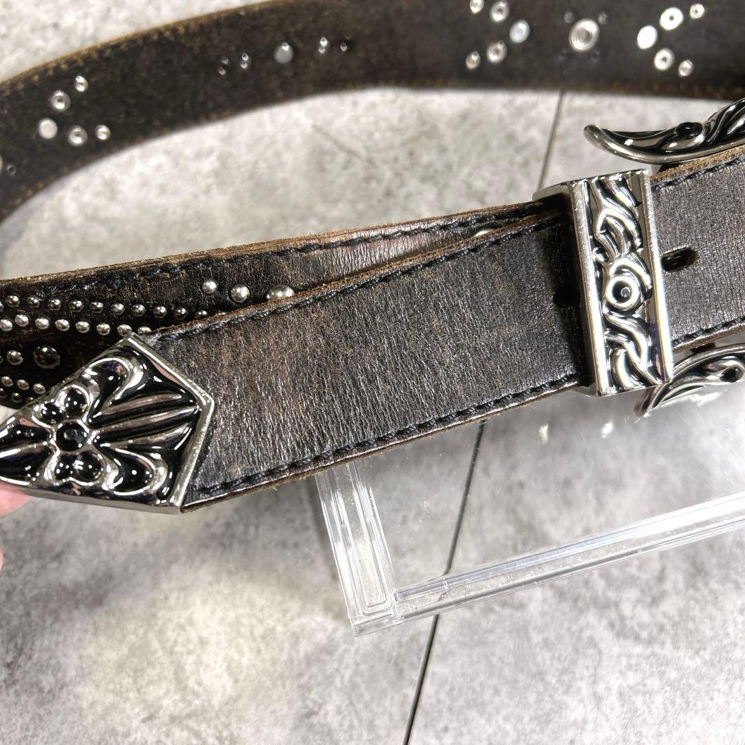 希少【TORNADO MART】スタッズレザーベルト/Y2K/opium/お兄系