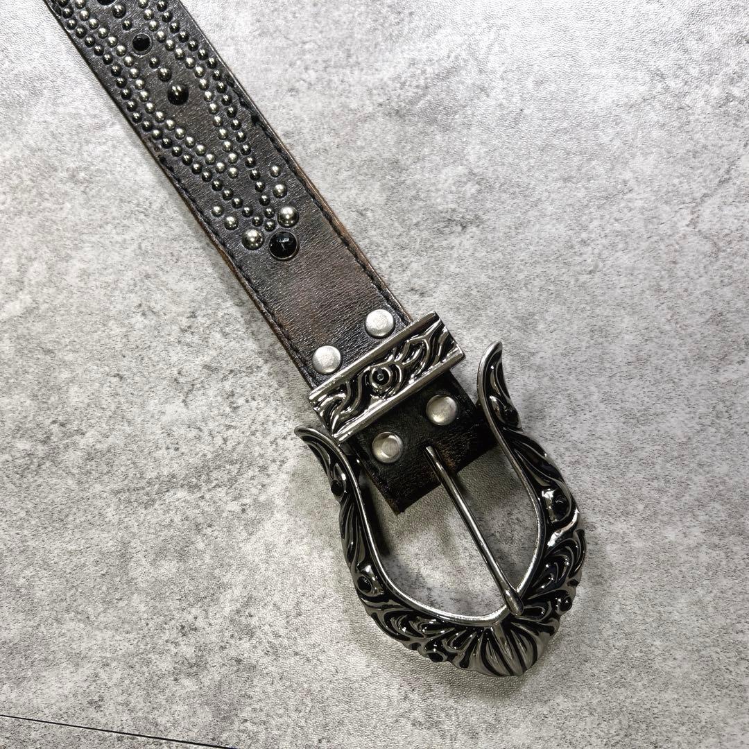 希少【TORNADO MART】スタッズレザーベルト/Y2K/opium/お兄系