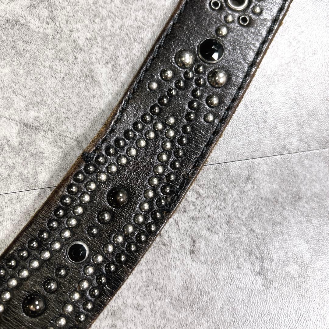 希少【TORNADO MART】スタッズレザーベルト/Y2K/opium/お兄系