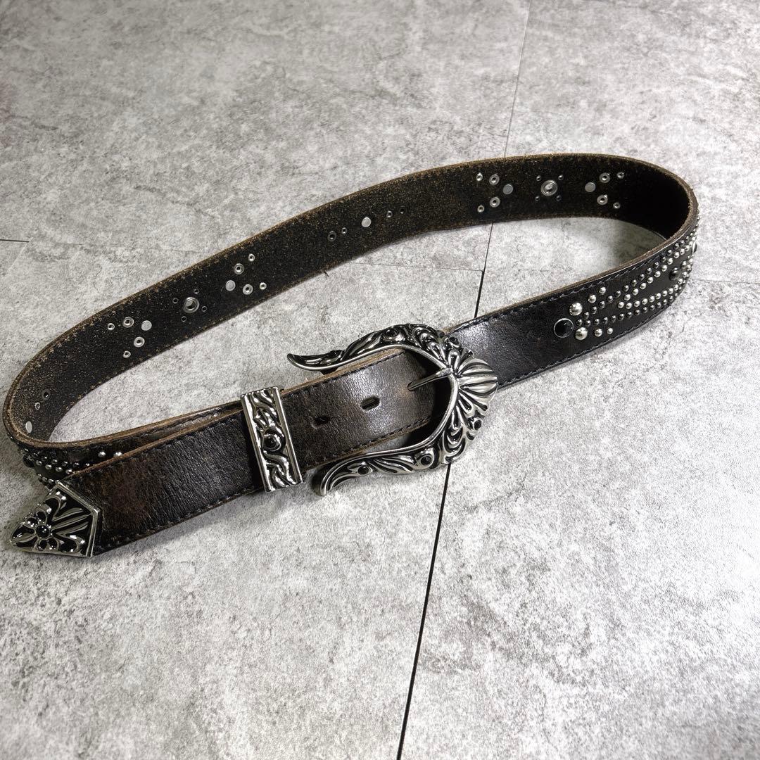 希少【TORNADO MART】スタッズレザーベルト/Y2K/opium/お兄系