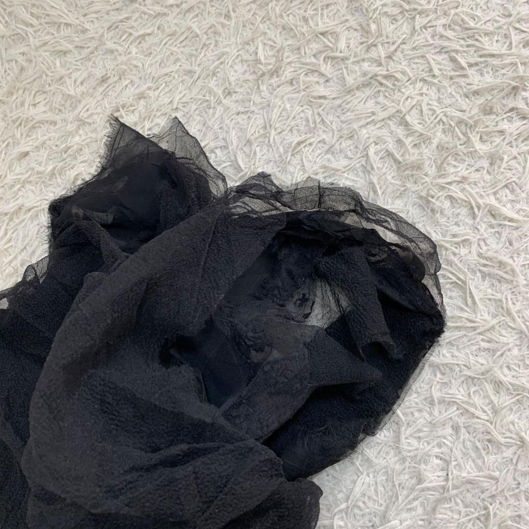 16494✨90s コムデギャルソン フリル 花レース ブラウス チュニック 黒