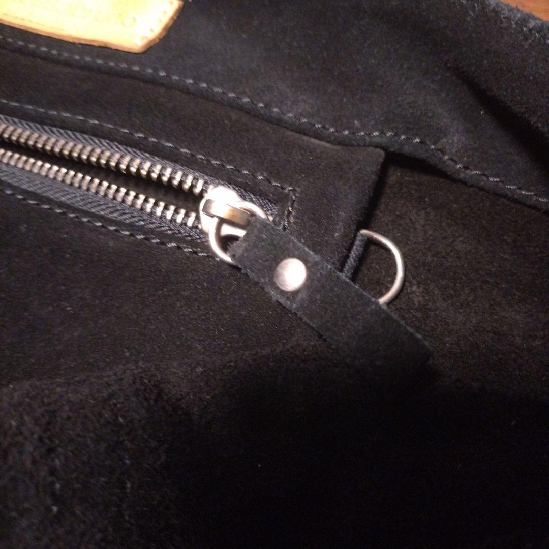 Noix☆レア☆Cabas☆スパンコールトリム×黒カーフスキン☆イタリア製