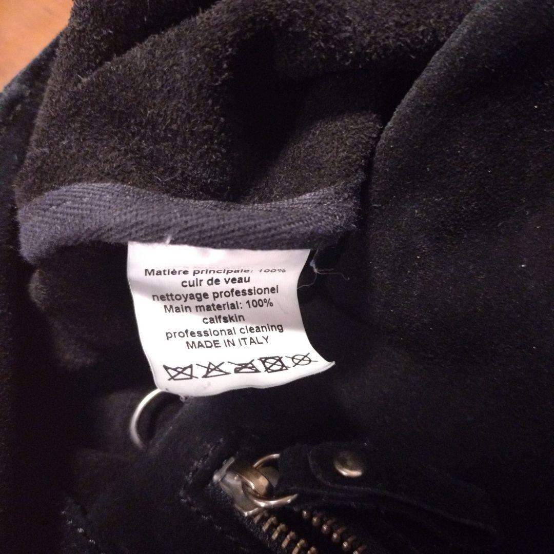 Noix☆レア☆Cabas☆スパンコールトリム×黒カーフスキン☆イタリア製