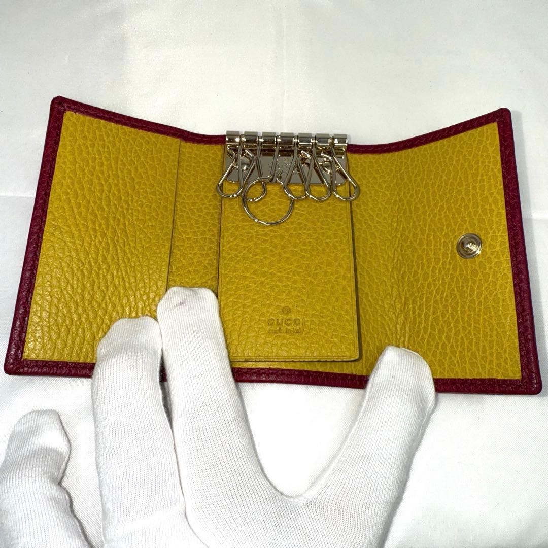 ✨極美品✨GUCCI グッチ スイング 6連 キーケース レザー ワインレッド