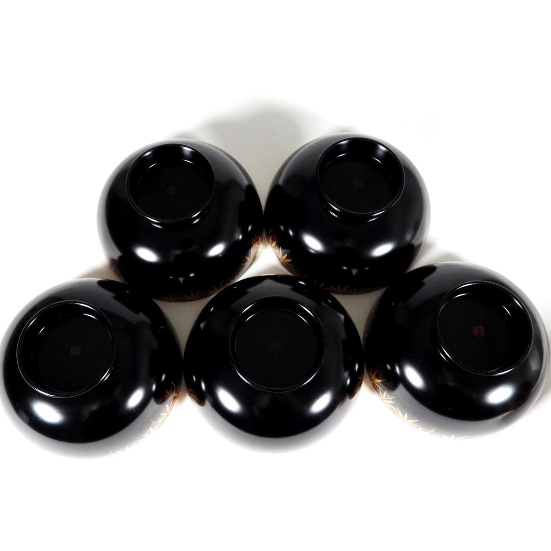 木田理平造 本金時代蒔絵 桐竹紋 吸物椀 五客 共箱