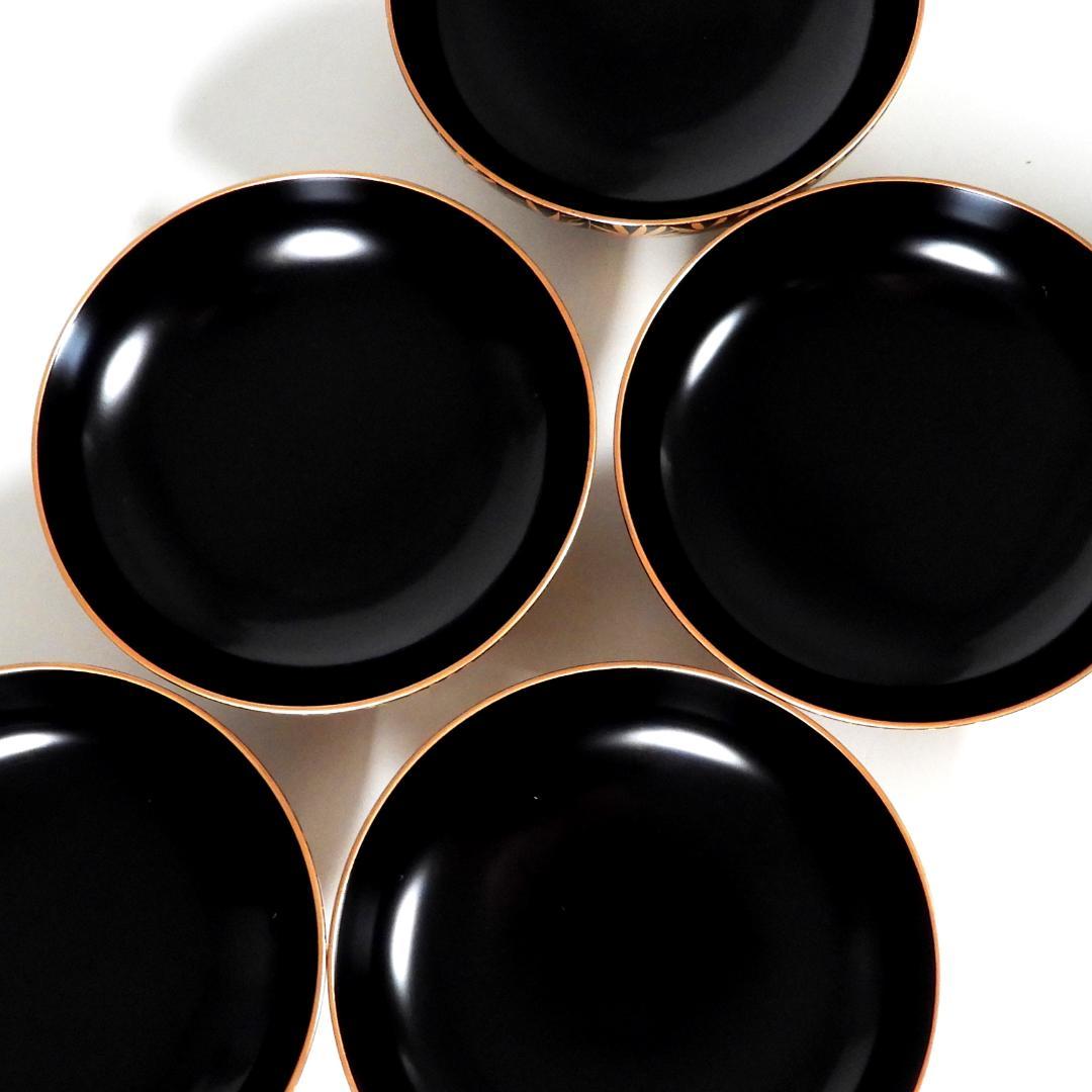 木田理平造 本金時代蒔絵 桐竹紋 吸物椀 五客 共箱